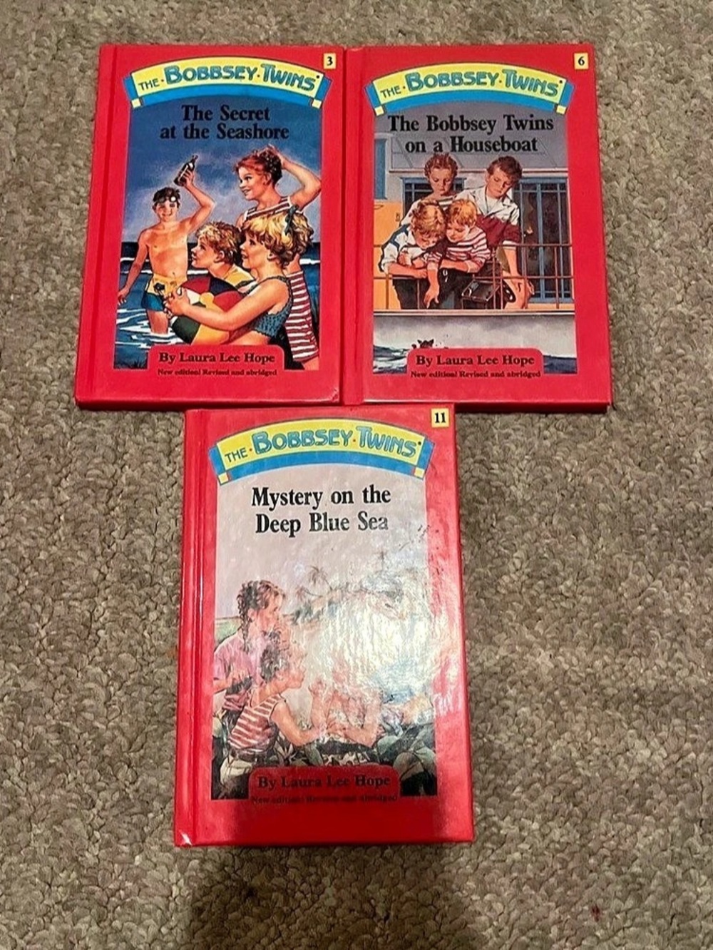 The Bobbsey Twins 3-Book Set Red Vintage Kids Books